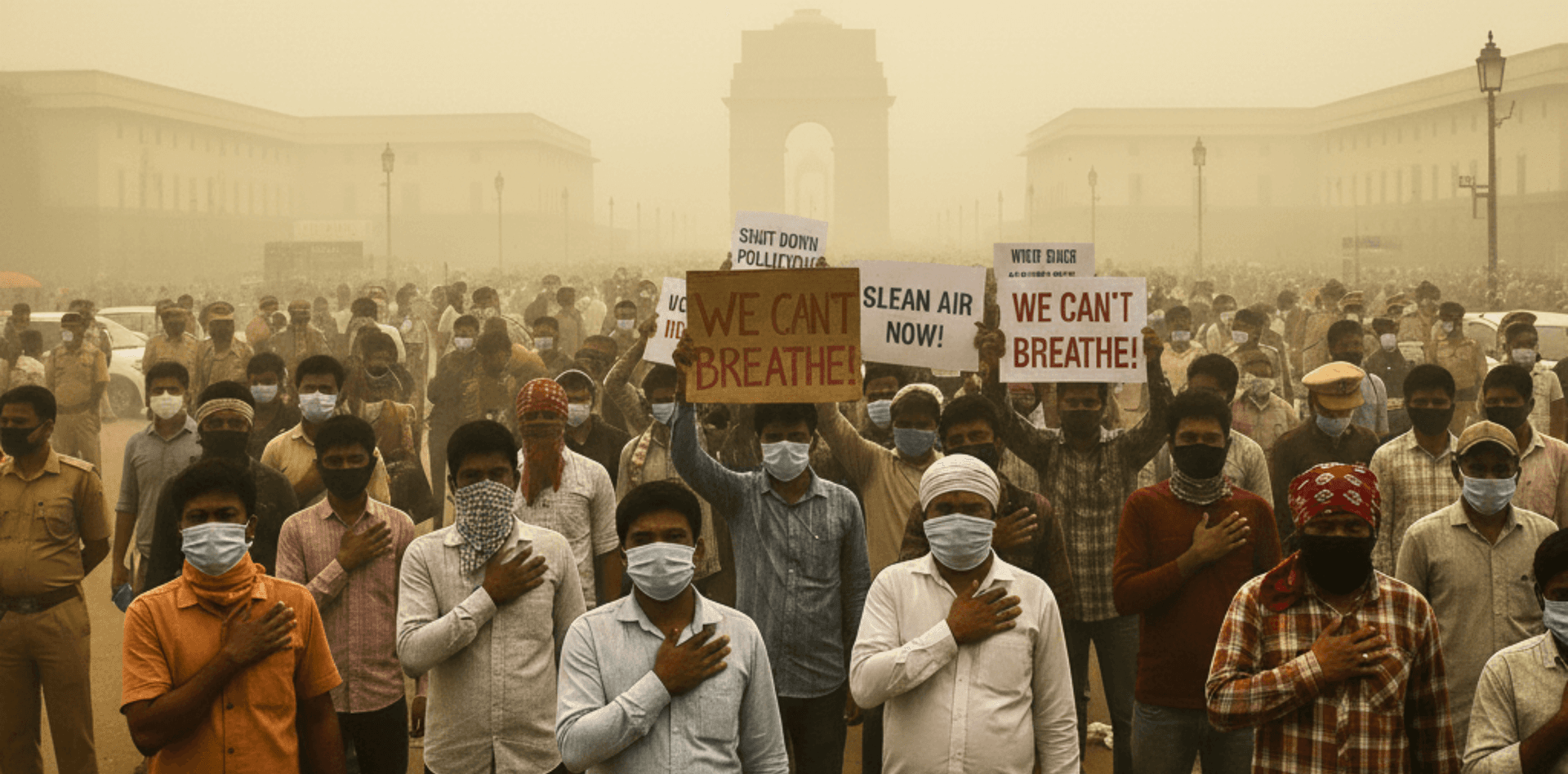 ‘I Miss Breathing’: Delhi Residents Protest Against Toxic Air